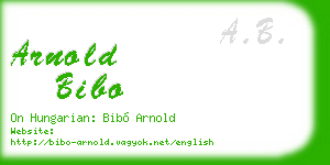 arnold bibo business card